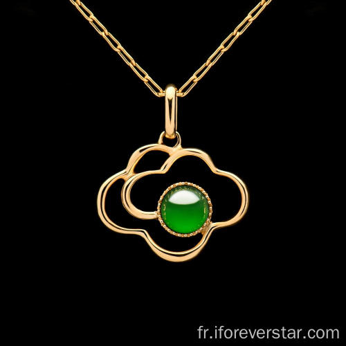 Pendre de jadeite jadeite naturel 18K